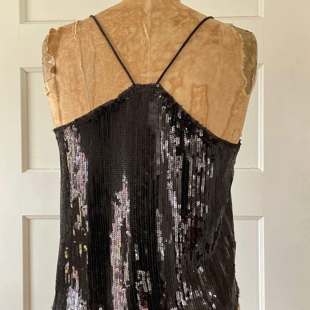 Style Rack Black Sequin Camisole / Racer Top | Size Small - Picture 3 of 9